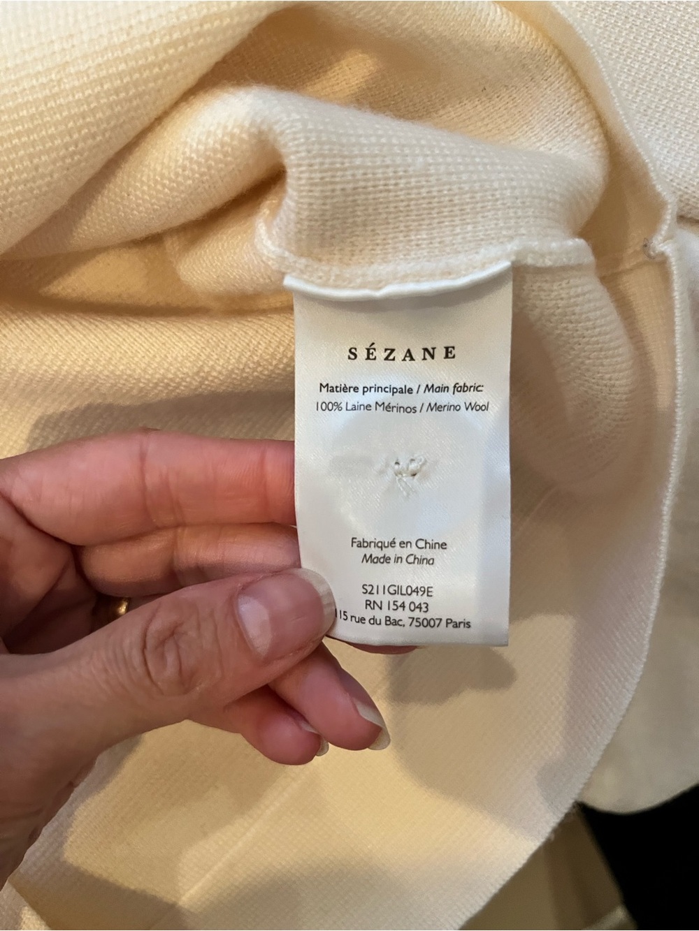 Sezane Cream Button-Up Knit Jacket - Picture 3 of 12